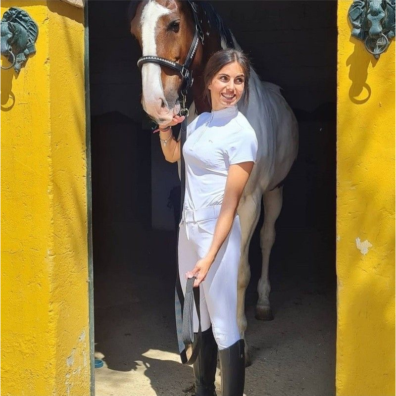 Polo de equitación blanco