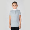 polo de equitación gris para niña