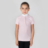 polo de equitación rosa para niña