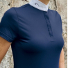 Polo de hípica mujer azul marino manga corta