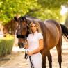 Camiseta rosa para montar a caballo