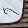 Mantilla de montar a caballo en azul marino y blanco