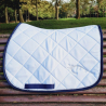 Mantilla de montar a caballo en azul marino y blanco
