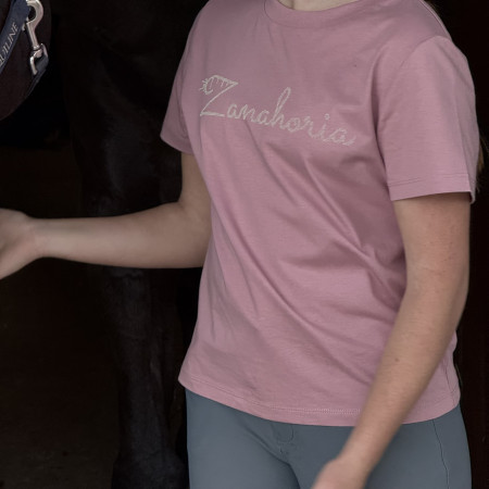 Camiseta rosa para hípica