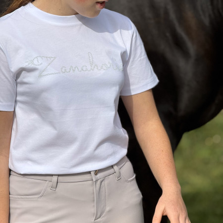 Camiseta de algodón rosa para la hípica