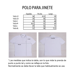 Medidas polo para jinete
