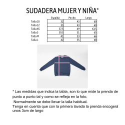 Medidas sudadera amazona