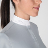 Polo equitación mujer gris